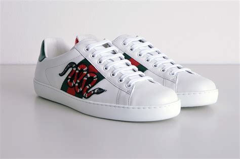 gucci embroidered snake shoes.